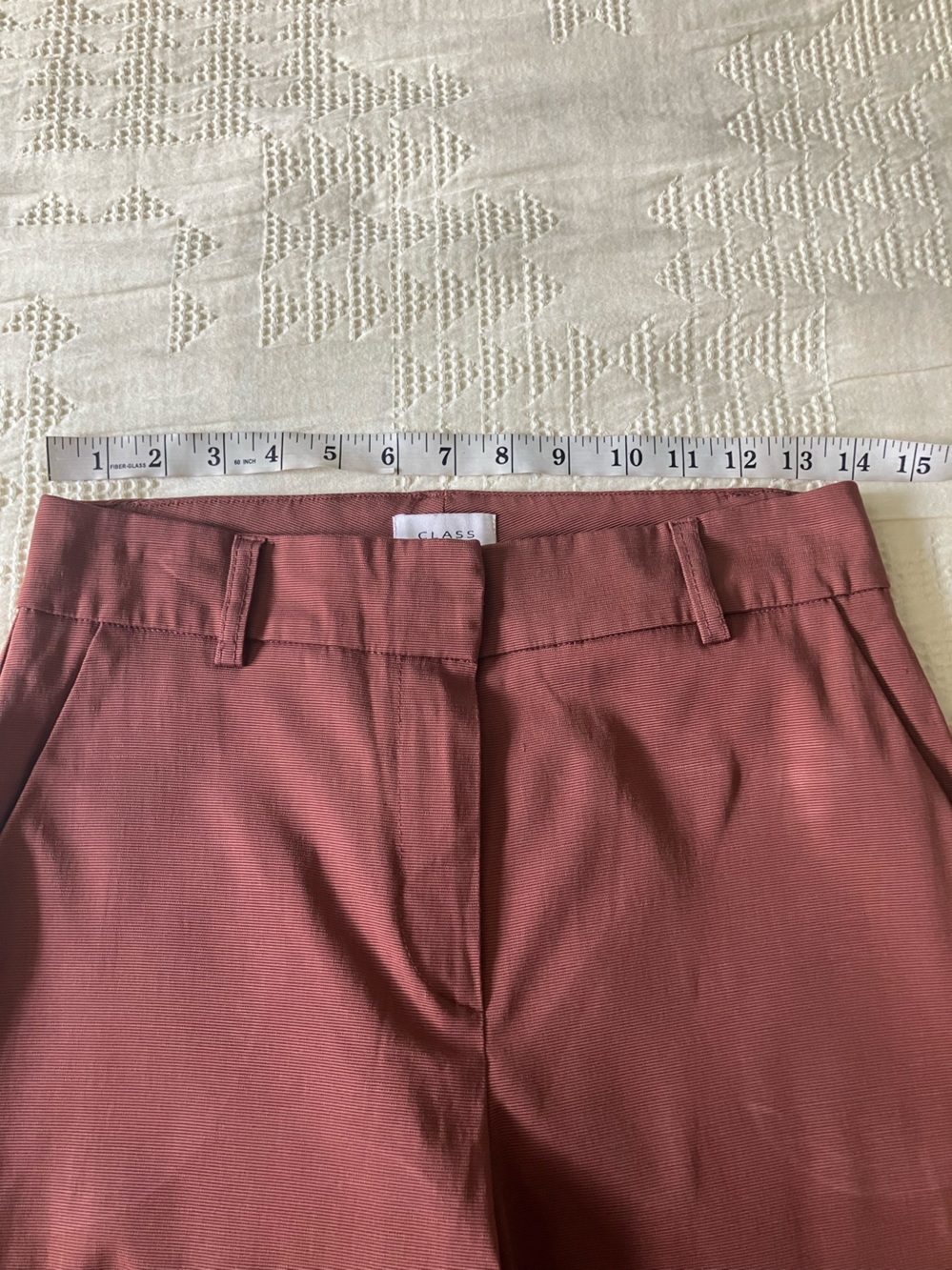 CLASS Terracotta Micro Ribbed High Rise Slim Leg Trouser Size 6 - Picture 6 of 10